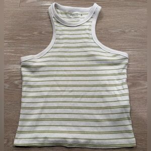 Abercrombie & Fitch Soft A&F Essentials Ribbed Striped Racerback Tank Top